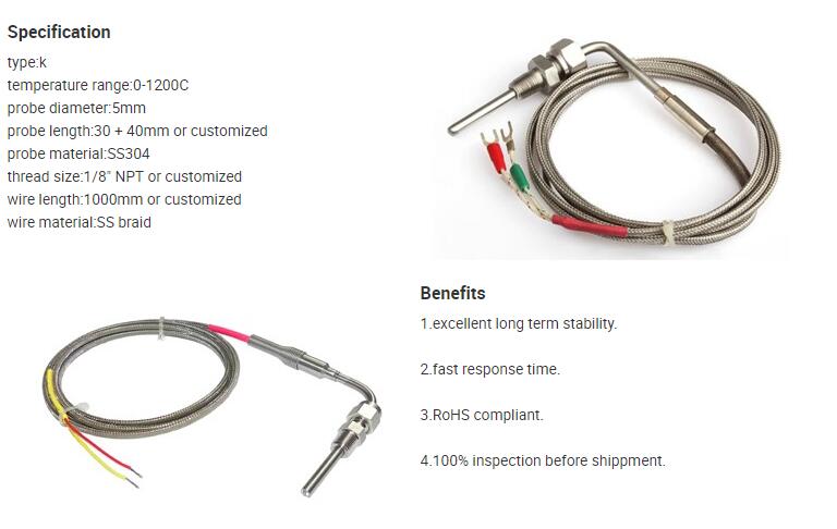 K type high temperature thermocouple